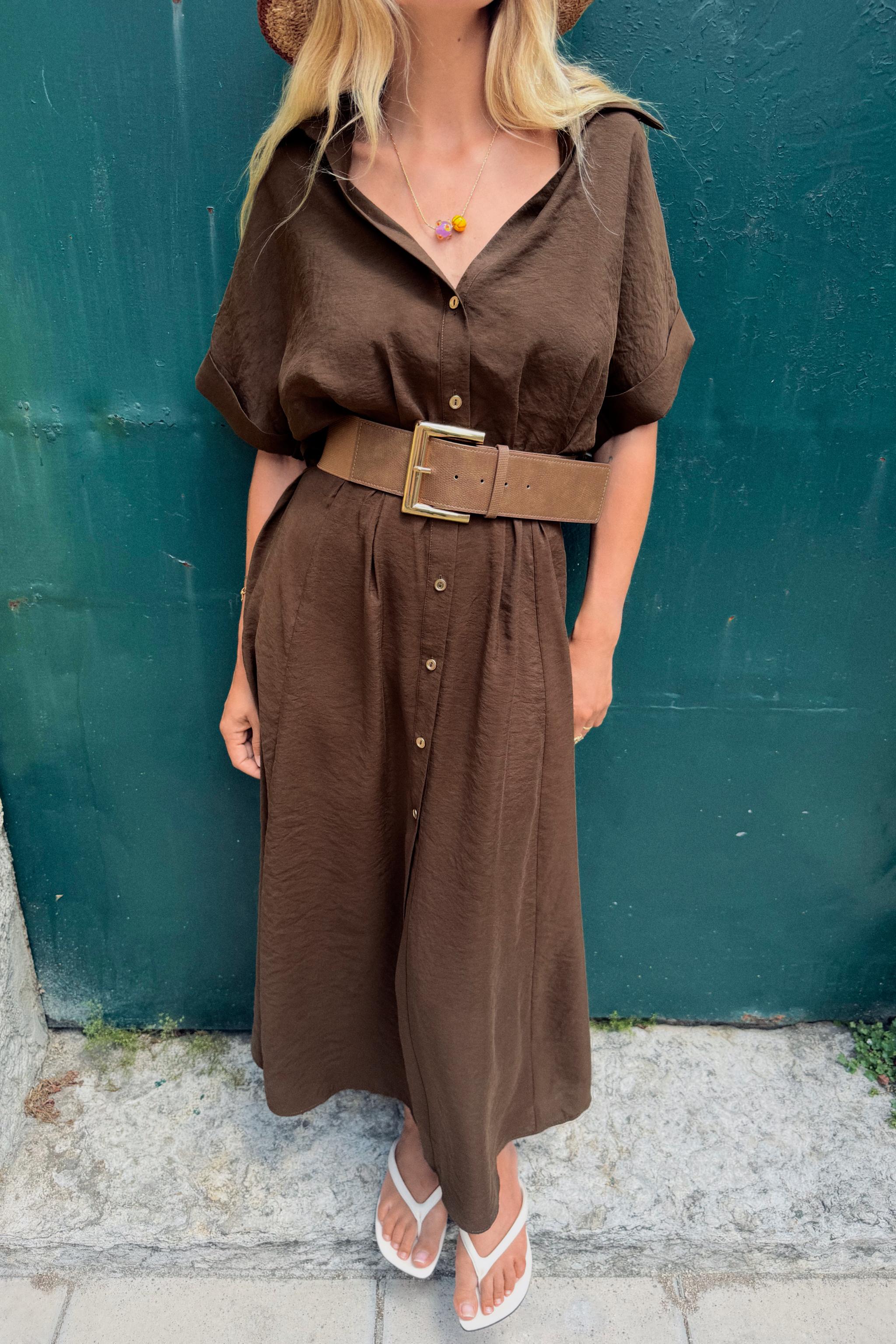 BELTED MIDI DRESS
